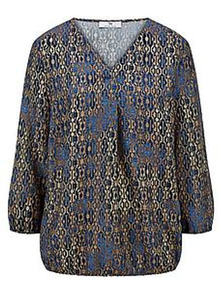 Bluse V-Ausschnitt Peter Hahn blau günstig online kaufen