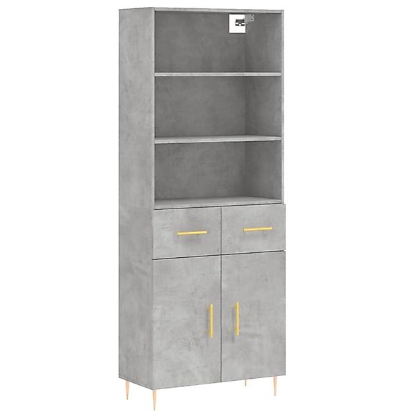 vidaXL Highboard Betongrau 69,5x34x180 cm Holzwerkstoff 3200509 günstig online kaufen