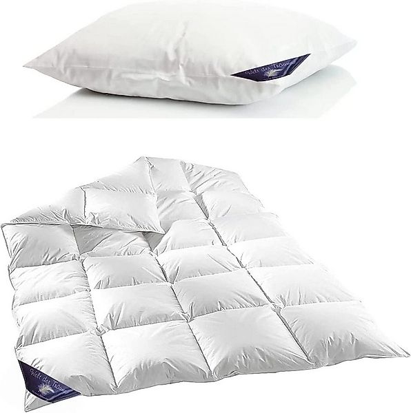 Welt der Träume Daunenbettdecke + Daunenkissen Bettdecke 135 x 200cm 900 Gr günstig online kaufen