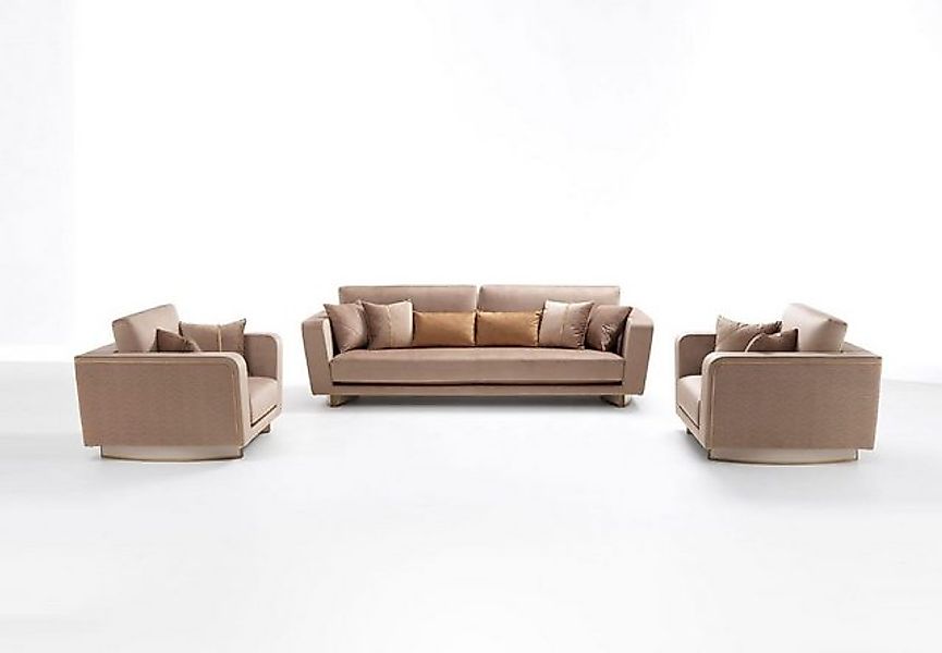 Xlmoebel Sofa Dreisitzer-Sofaset mit zwei Sesseln, Design-Sofa, Polstercouc günstig online kaufen