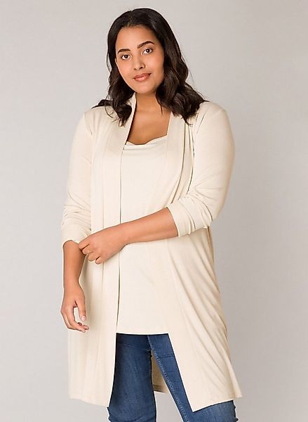 Base Level Curvy Longstrickjacke Figurumspielende, weiche Strickqualität günstig online kaufen