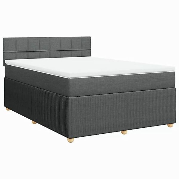 vidaXL Boxspringbett Boxspringbett mit Matratze Dunkelgrau 140x200 cm Stoff günstig online kaufen