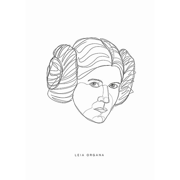 Disney Poster Star Wars Leia Schwarz-Weiß 50 x 70 cm 610226 günstig online kaufen