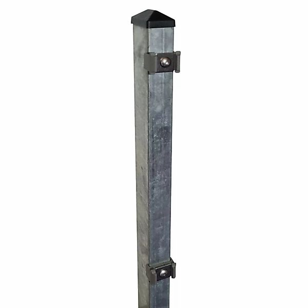 Zaunpfosten für Doppelstabmatten Klemmplättchen Zink 6 cm x 4 cm x 260 cm günstig online kaufen