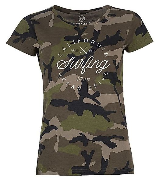 Neverless Print-Shirt Damen Camo-Shirt California Surfing Ocean Drive Summe günstig online kaufen