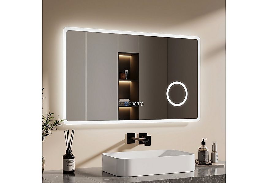 EMKE Badspiegel mit Beleuchtung LED Wandspiegel 3-fach Vergrößerung Kosmeti günstig online kaufen