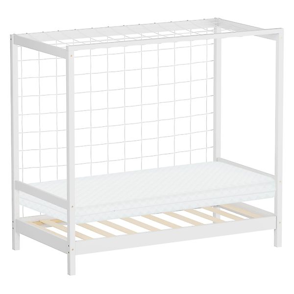 ML-Design Kinderbett Fußballtor 80x160 cm mit Matratze Weiß Holz günstig online kaufen