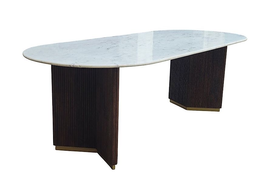 riess-ambiente Esstisch GATSBY 240x110cm Mangoholz braun – oval, Marmorplat günstig online kaufen