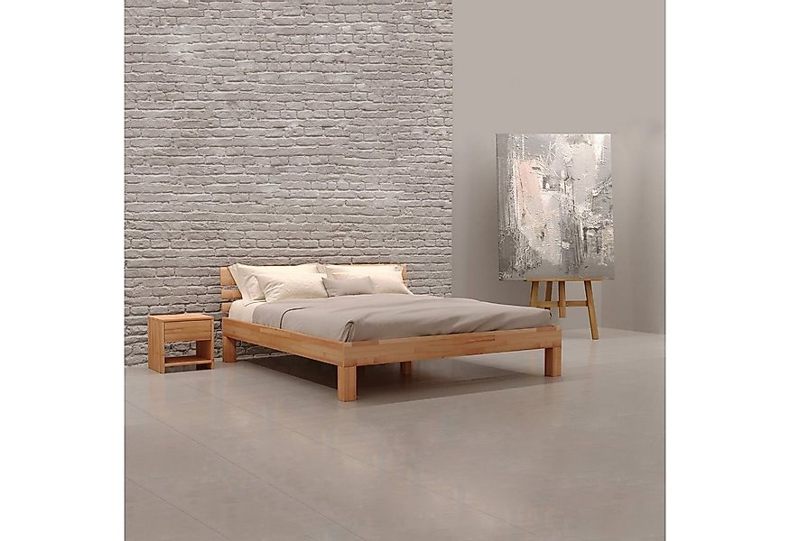Krok Wood Massivholzbett Julia in Buche mit Kopfteil günstig online kaufen