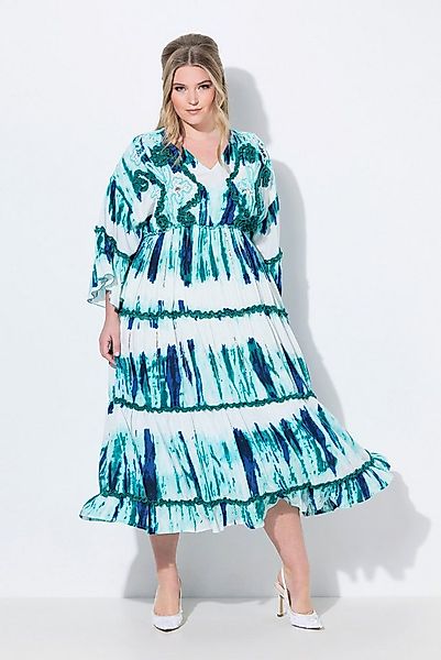 MIAMODA Maxikleid Maxikleid A-Linie Stickereien Batik-Streifen günstig online kaufen