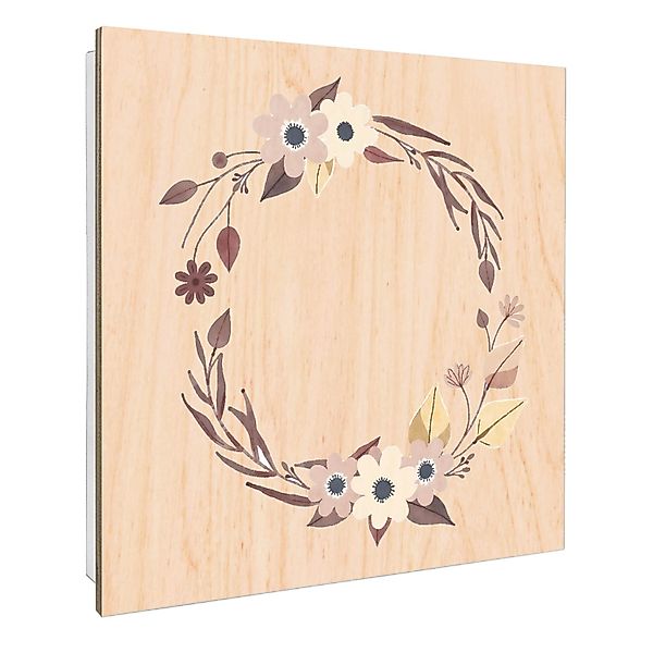 Banjado Großer Schlüsselbox Holz 30x30cm Weiß Scharnier Rechts 50 Haken Sch günstig online kaufen