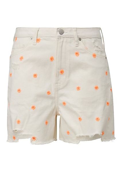 QS Shorts Jeans-Short / High Rise / Florale Stickerei günstig online kaufen
