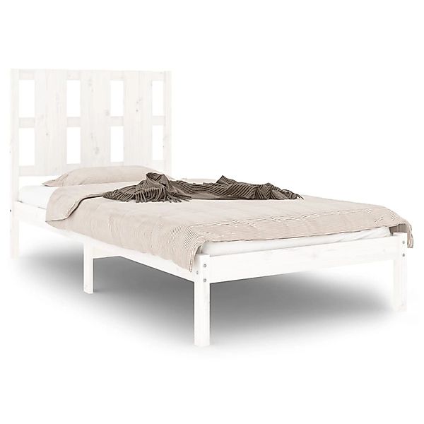 vidaXL Massivholzbett Weiß 75x190 cm 2FT6 Small Single1084132 günstig online kaufen