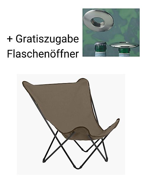 Pop Up XL Design Outdoor Sessel Grès (Taupe) + Gratiszugabe Flaschenöffner günstig online kaufen