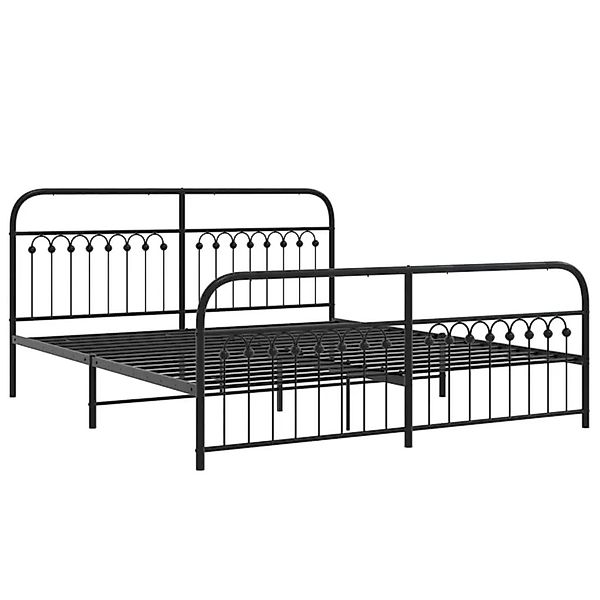 vidaXL Bettgestell mit Kopf- und Fußteil Metall Schwarz 183x213 cm 376623 günstig online kaufen