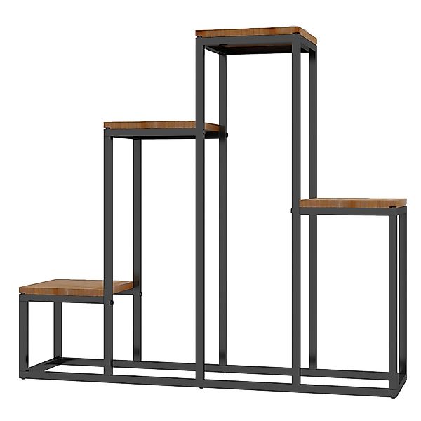 Outsunny Pflanzenständer Blumenregal 4 Etagen Pflanzentreppe für Balkon Gar günstig online kaufen