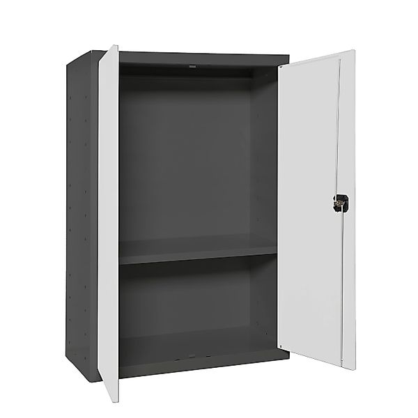 PROREGAL Stahlschrank AMEGO HxBxT 90 x 80 x 40 cm 1x Fachboden Weiß-Anthraz günstig online kaufen