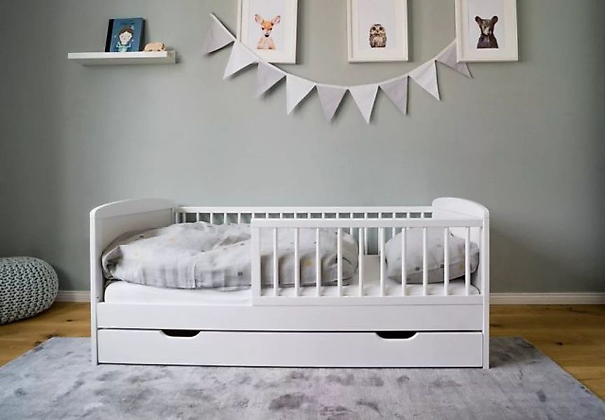 Kids Collective Kinderbett 70x140 cm mit Schublade, Lattenrost und Rausfall günstig online kaufen