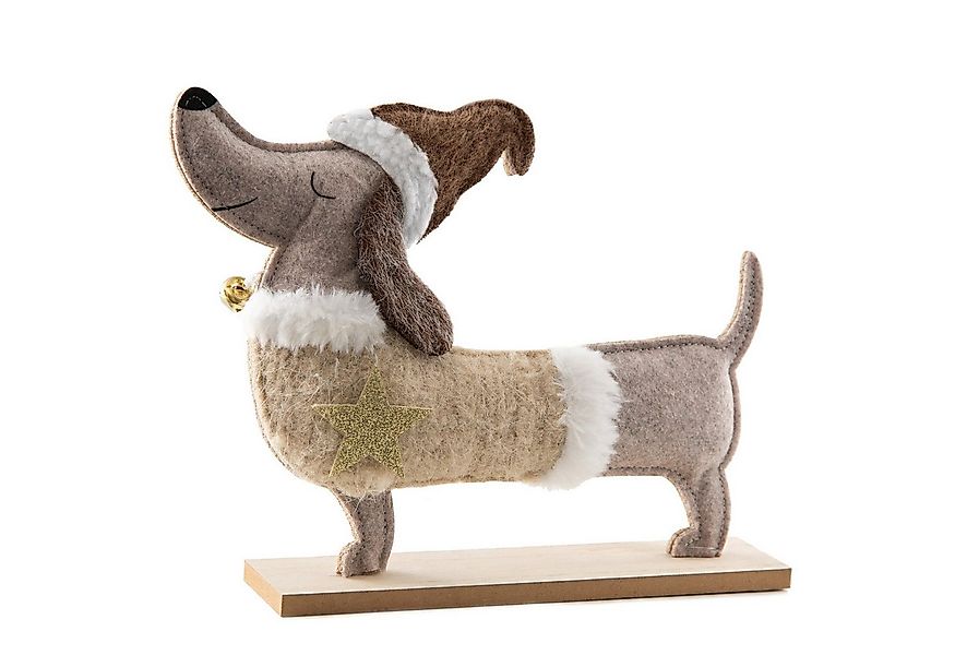Logbuch-Verlag Dekofigur Dekofigur Dackel Weihnachten, Hund aus Filz auf Ho günstig online kaufen