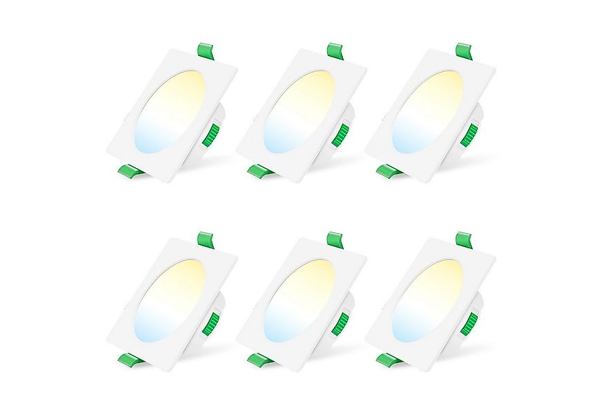 ALUSSO LED Einbaustrahler 6er-Set, 7W Decken Leuchte, 68mm Flach Strahler D günstig online kaufen