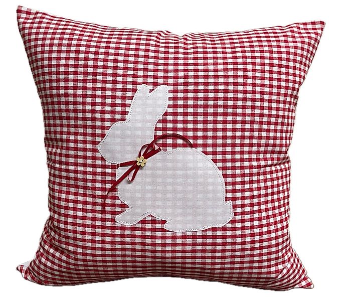 Ammerkind Dekokissen Landhausstil Kissenbezug, *Ostern* rot/weiß günstig online kaufen