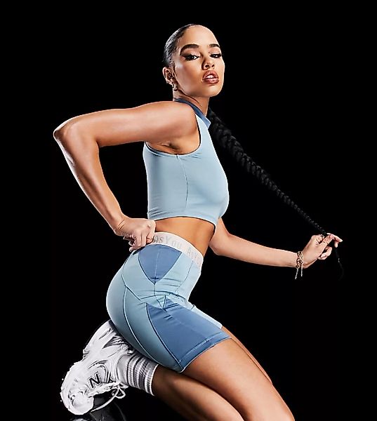 ASYOU – Active – Shorts in Blau mit elastischem Bund-Mehrfarbig günstig online kaufen