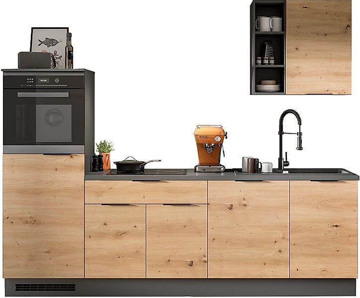 KOCHSTATION Küchenzeile KS-Lulea, Breite 260 cm, ohne E-Geräte, mit 3 cm st günstig online kaufen