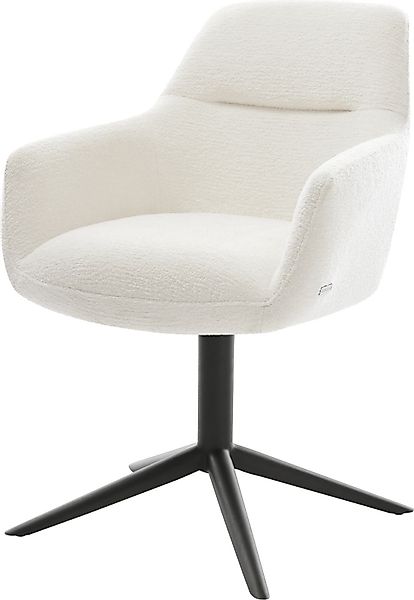 DELIFE Polsterstuhl Pejo-Flex, Fußkreuz Schwarz Bouclé günstig online kaufen