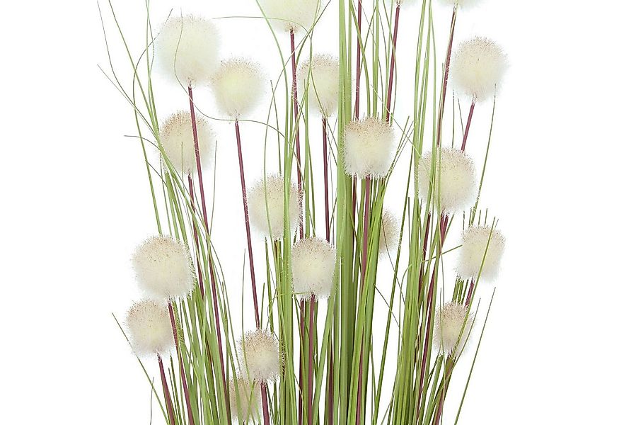 Kunstpflanze Dekobündel "Blütenkugel", 105 cm hoch, Kunstgras mit weißen Bl günstig online kaufen