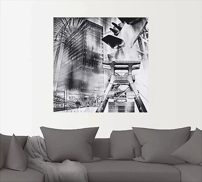 Artland Wandbild »Essen Skyline Abstrakte Collage«, Architektonische Elemen günstig online kaufen
