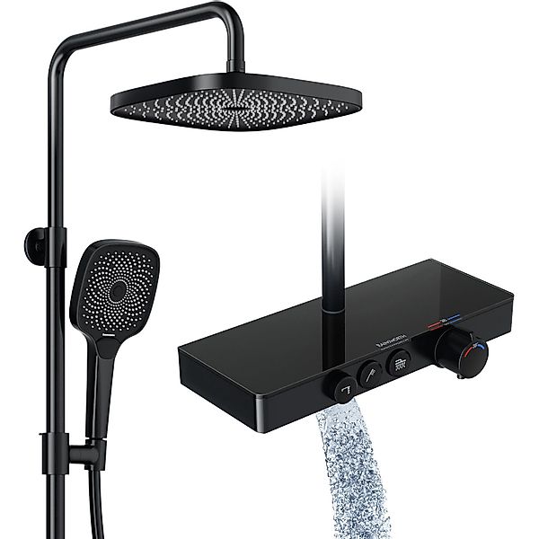 Rainsworth Duschsystem mit Thermostat und Glasablage, günstig online kaufen