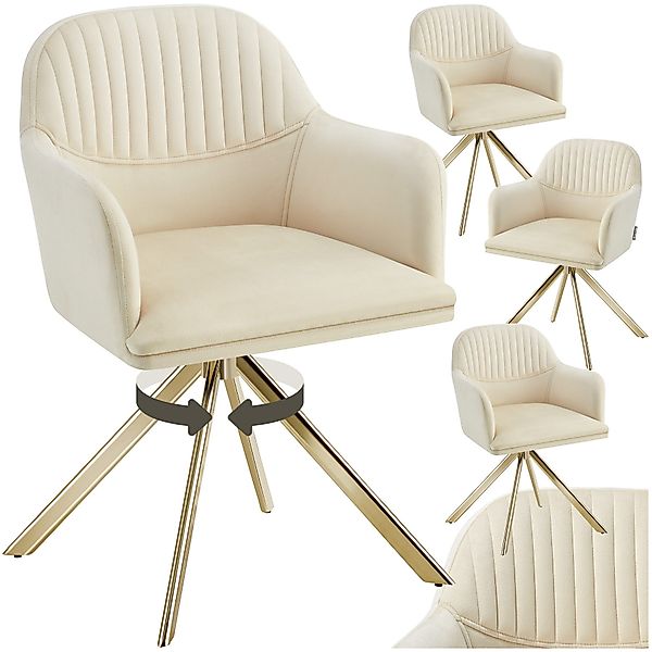 tectake Esszimmerstuhl Samt-Drehstuhl (Set, 4 St), günstig online kaufen