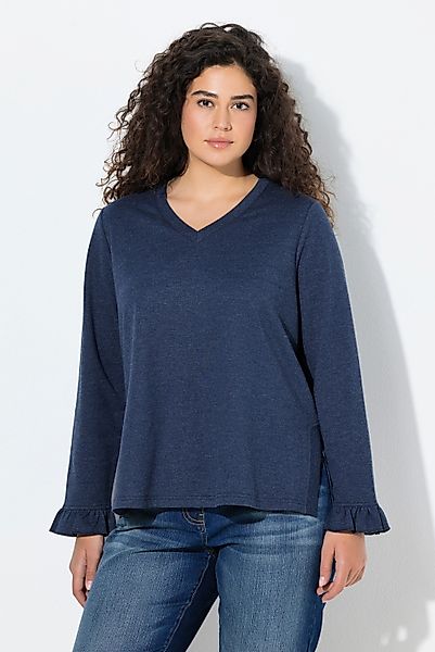 Ulla Popken Sweatshirt Sweatshirt lange Seitenschlitze günstig online kaufen