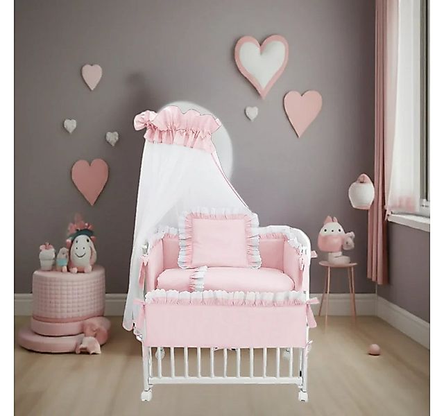 Babyhafen Beistellbett BABY Babybett Komplettbett Royal Rosa mit Spitze und günstig online kaufen