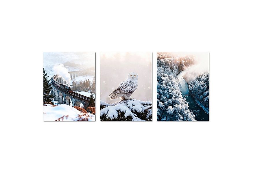ARTFAVES Bilder-Collage Poster Set - Winter Momente 3 - 3 Deko Wandbilder G günstig online kaufen