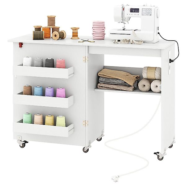 COSTWAY Schreibtisch, 2 in 1 Nähtisch günstig online kaufen