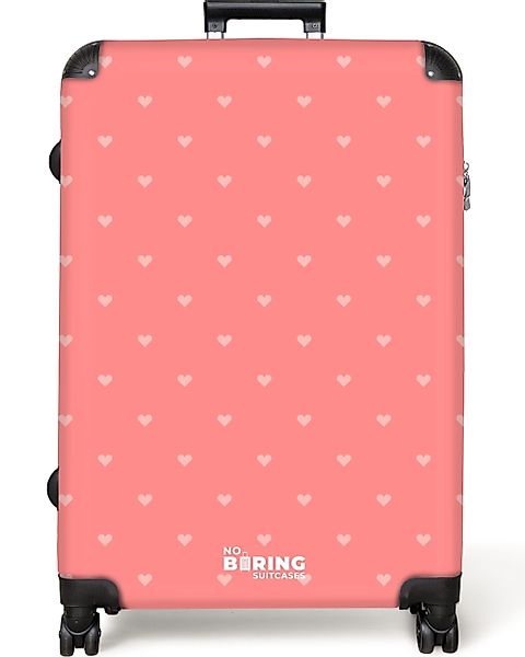 NoBoringSuitcases.com© Hartschalen-Trolley Rosa Herzen 77 cm günstig online kaufen