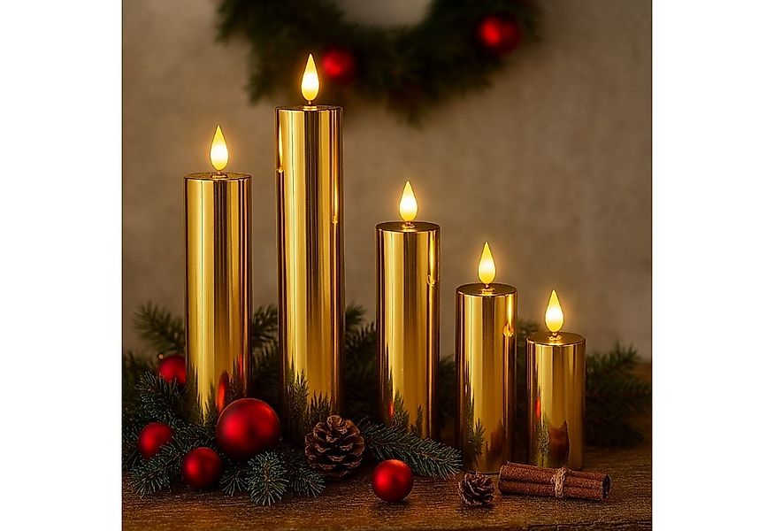 Online-Fuchs LED-Kerze 5er Set LED Kerzen XL mit 6-Stunden Timer und Hochgl günstig online kaufen