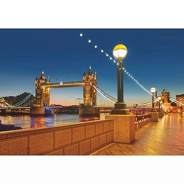 Sanders & Sanders Fototapete Stadtbild Blau und Beige 368 x 254 cm 612257 günstig online kaufen