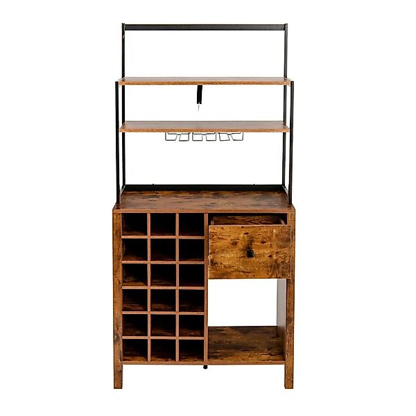 Costway Küchenschrank 160 cm 4 Ebenen Weinregal 18 Flaschen günstig online kaufen