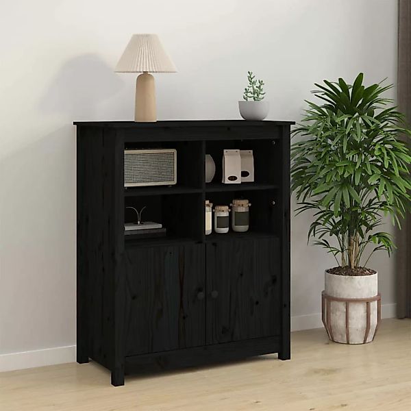 Vidaxl Sideboard Schwarz 83x41,5x100 Cm Massivholz Kiefer günstig online kaufen