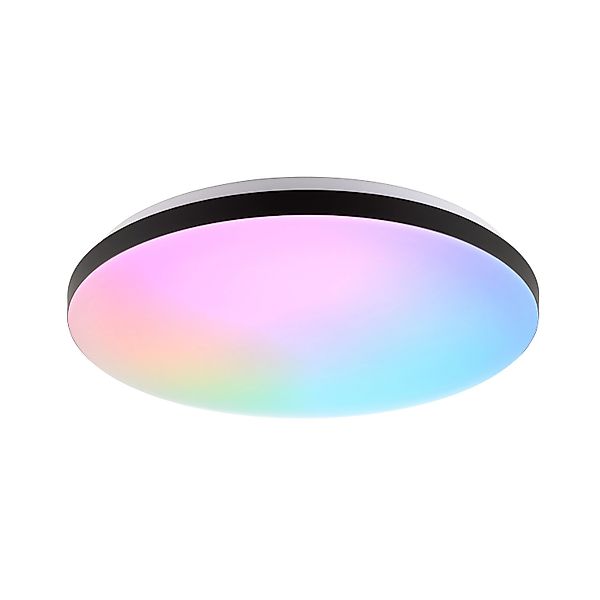 Brilliant LED-Deckenleuchte Livio RGB & CCT-Funktion Weiß-Schwarz Ø 38,5 cm günstig online kaufen