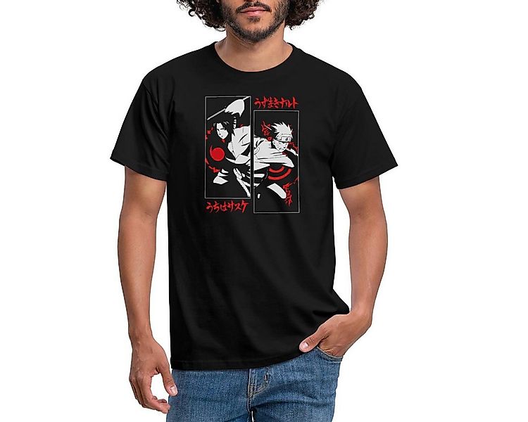 Spreadshirt T-Shirt Naruto Shippuden Cooles Design Mit Sasuke & Naruto Männ günstig online kaufen