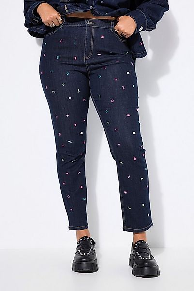 Studio Untold Funktionshose Mom-Jeans Wide Legs Glitzersteine 5-Pocket günstig online kaufen