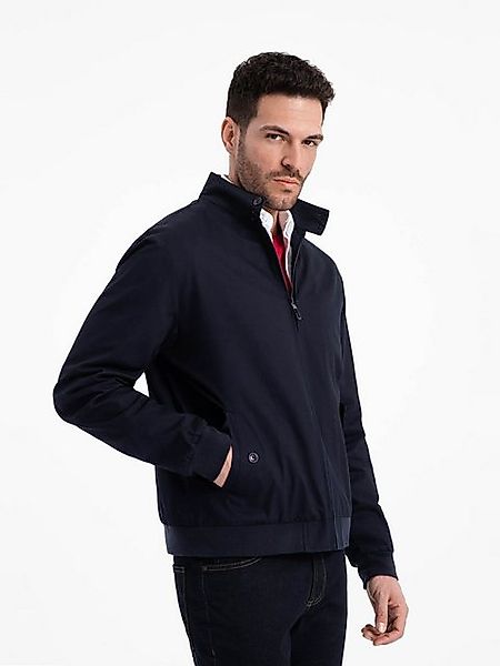 OMBRE Kurzjacke Herren-Harrington-Jacke mit Stehkragen und Karofutter günstig online kaufen