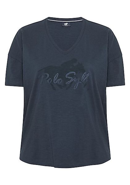 Polo Sylt Print-Shirt mit Label-Symbol und -Schriftzug günstig online kaufen