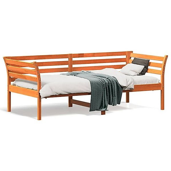 vidaXL Bett, Tagesbett Wachsbraun 75x190 cm Massivholz Kiefer günstig online kaufen