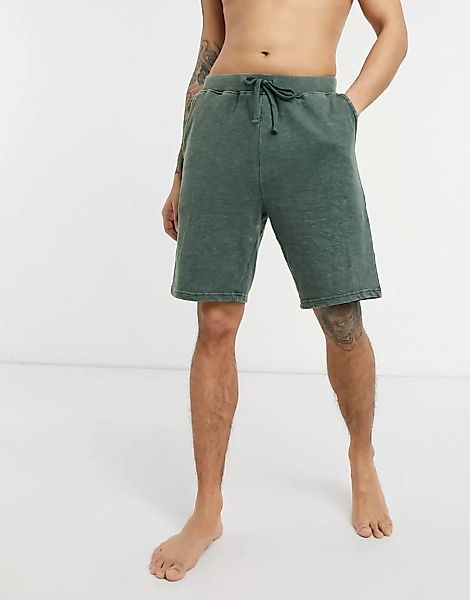 ASOS DESIGN – Lounge – Pyjama-Shorts in verwaschenem Grün günstig online kaufen