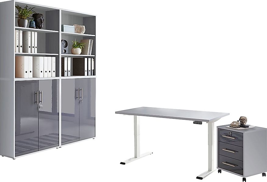 BMG Möbel Büromöbel-Set "Tabor", (Set, 6 tlg.), mit elektrisch höhenverstel günstig online kaufen