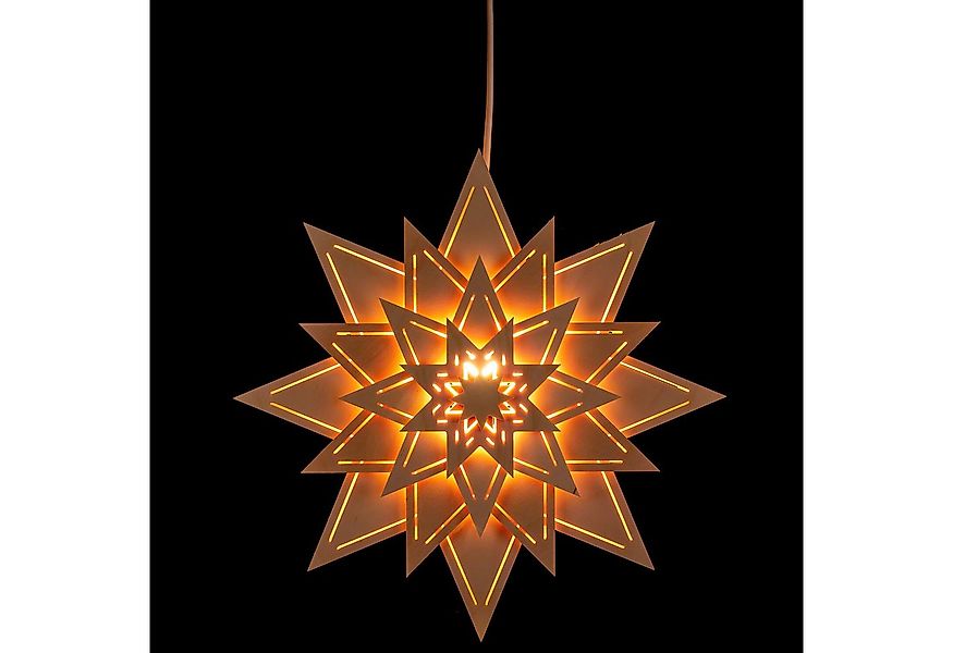 Kunstgewebe Taulin Schwibbogen Fensterbild Stern mit Lichtschlitzen - Blume günstig online kaufen